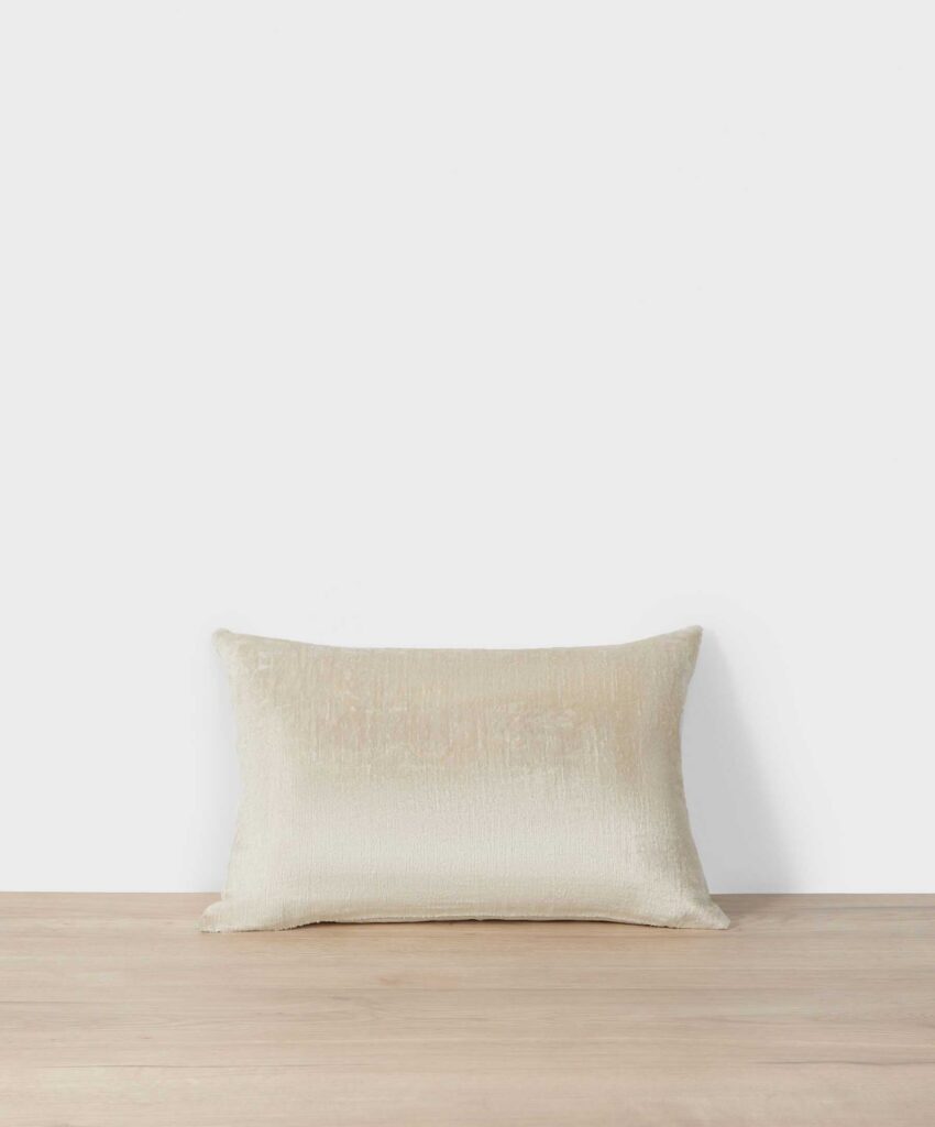 Cream Velvet Rectangular Decorative Cushion Cover