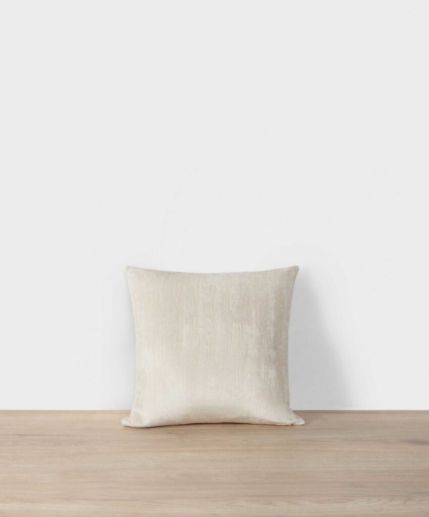 Cream Velvet Square Decorative Cushion Cover