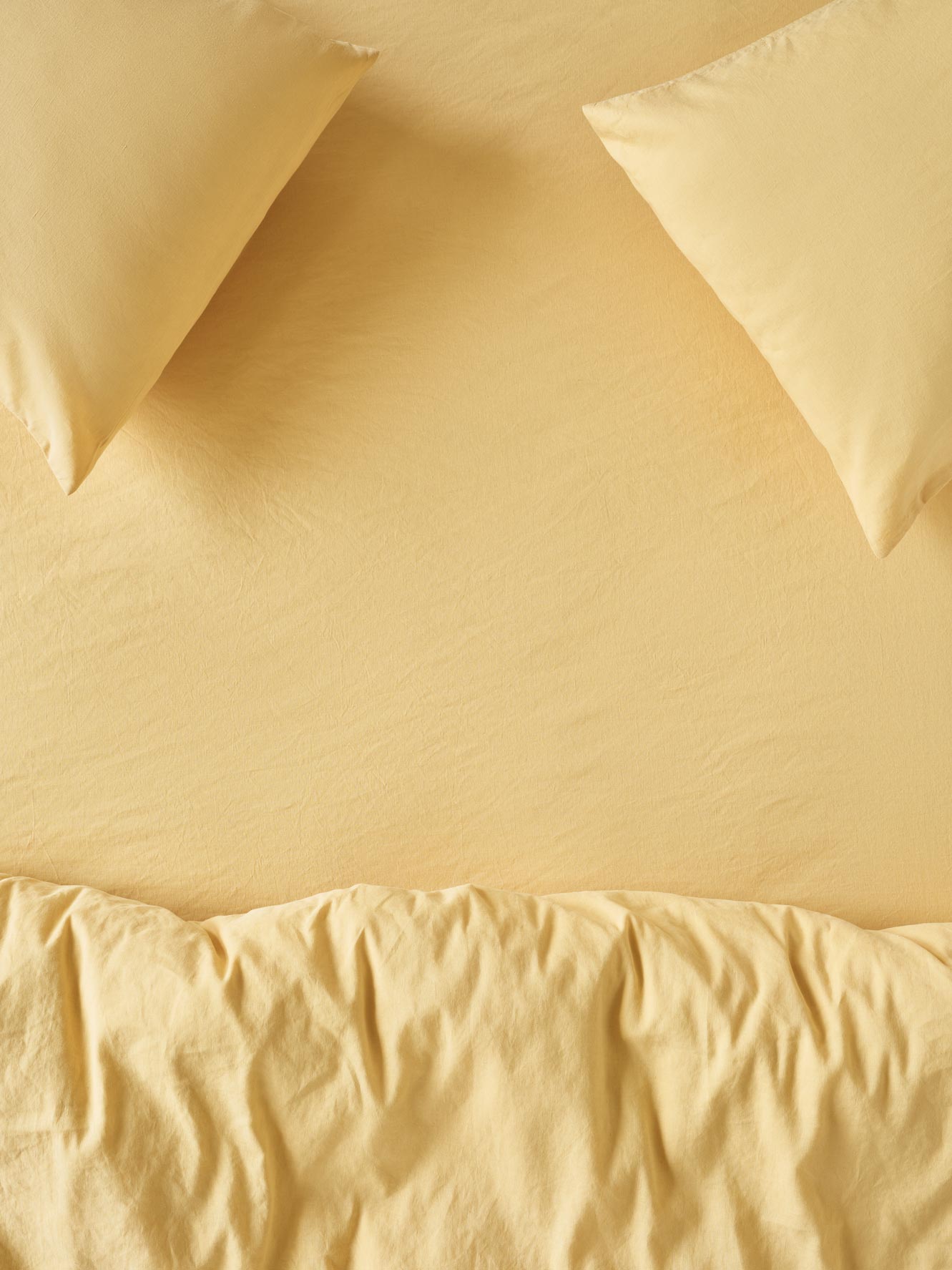 Butter Yellow Plain Linen Blend Fitted Sheet