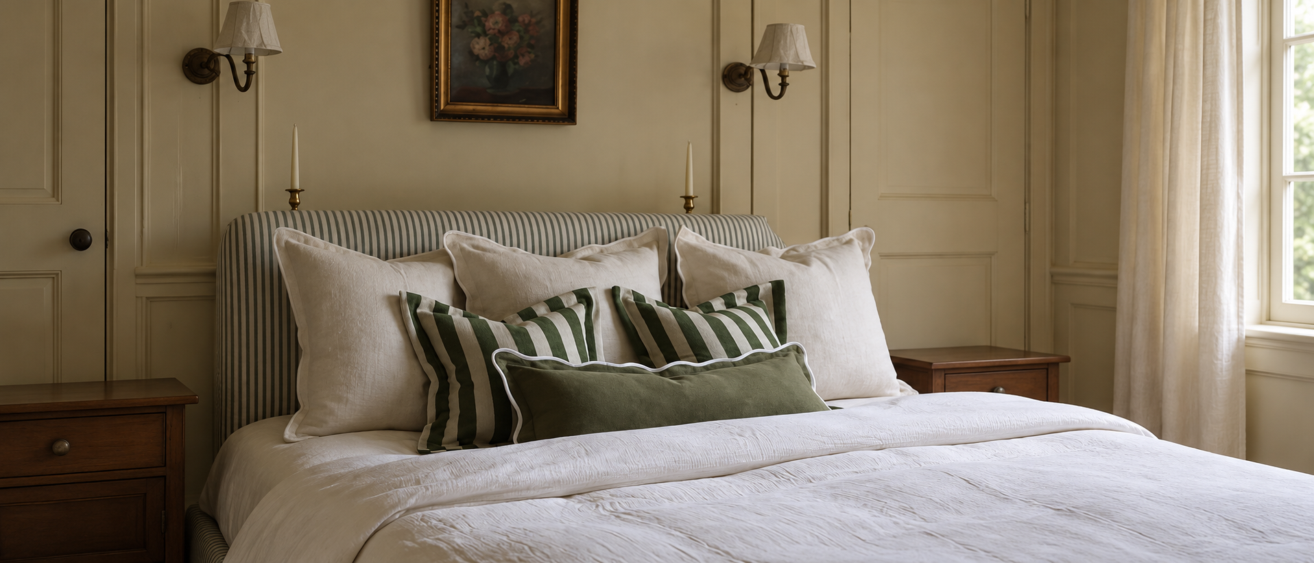 Calm and inviting bedroom textiles