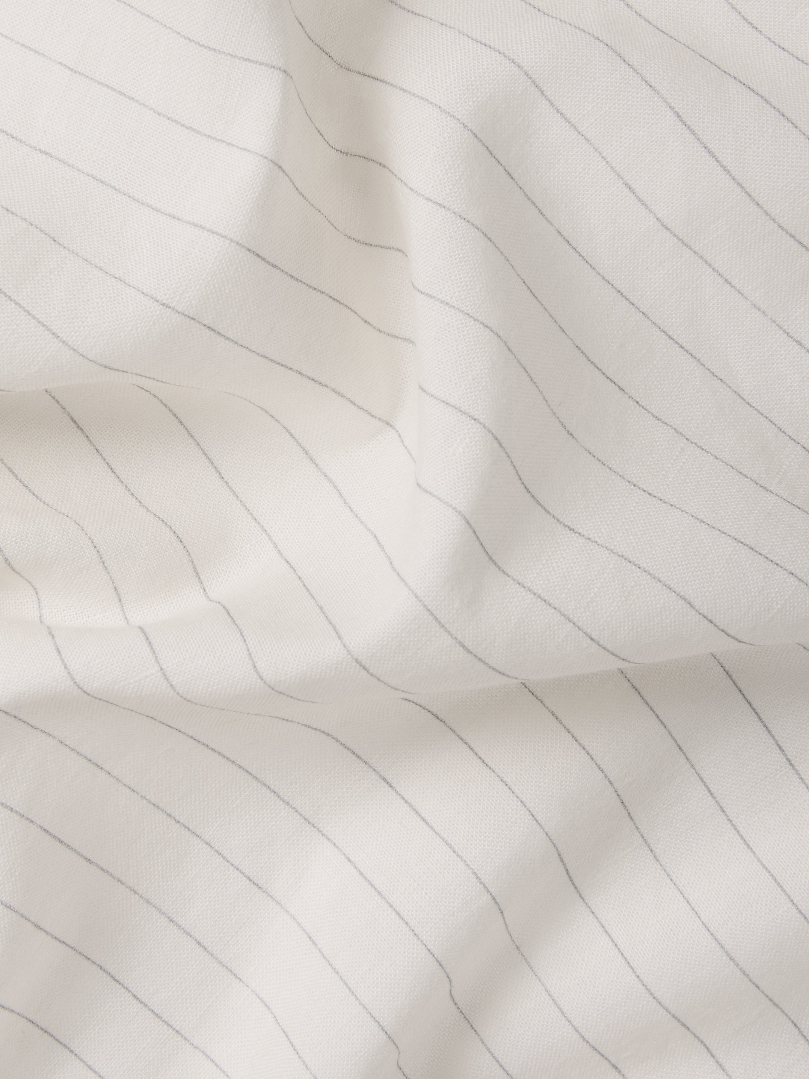 Dusk Blue Striped Linen Blend Fitted Sheet - Image 3