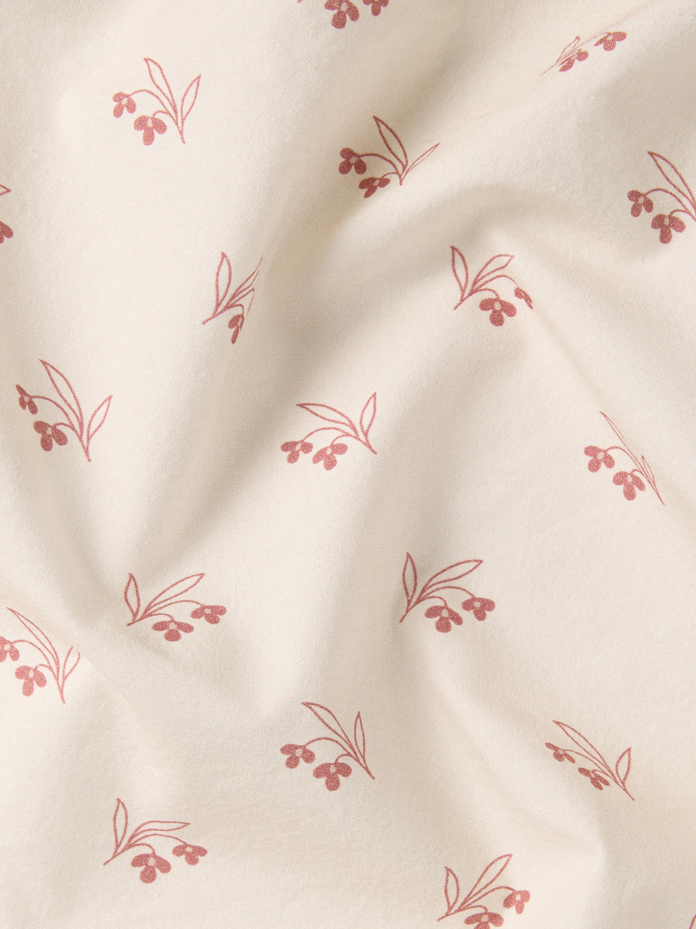 Dusty Pink Floral Cotton Fitted Sheet - Image 3