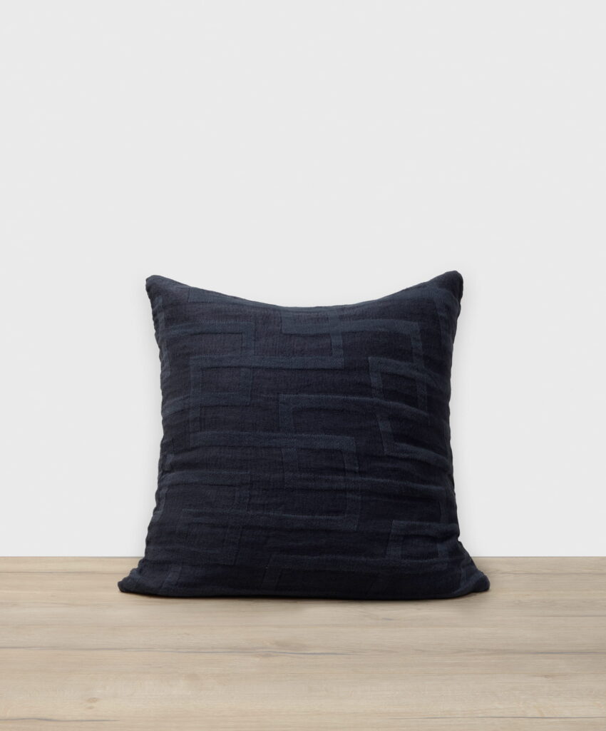 Navy Linen Euro Square Cushion Cover