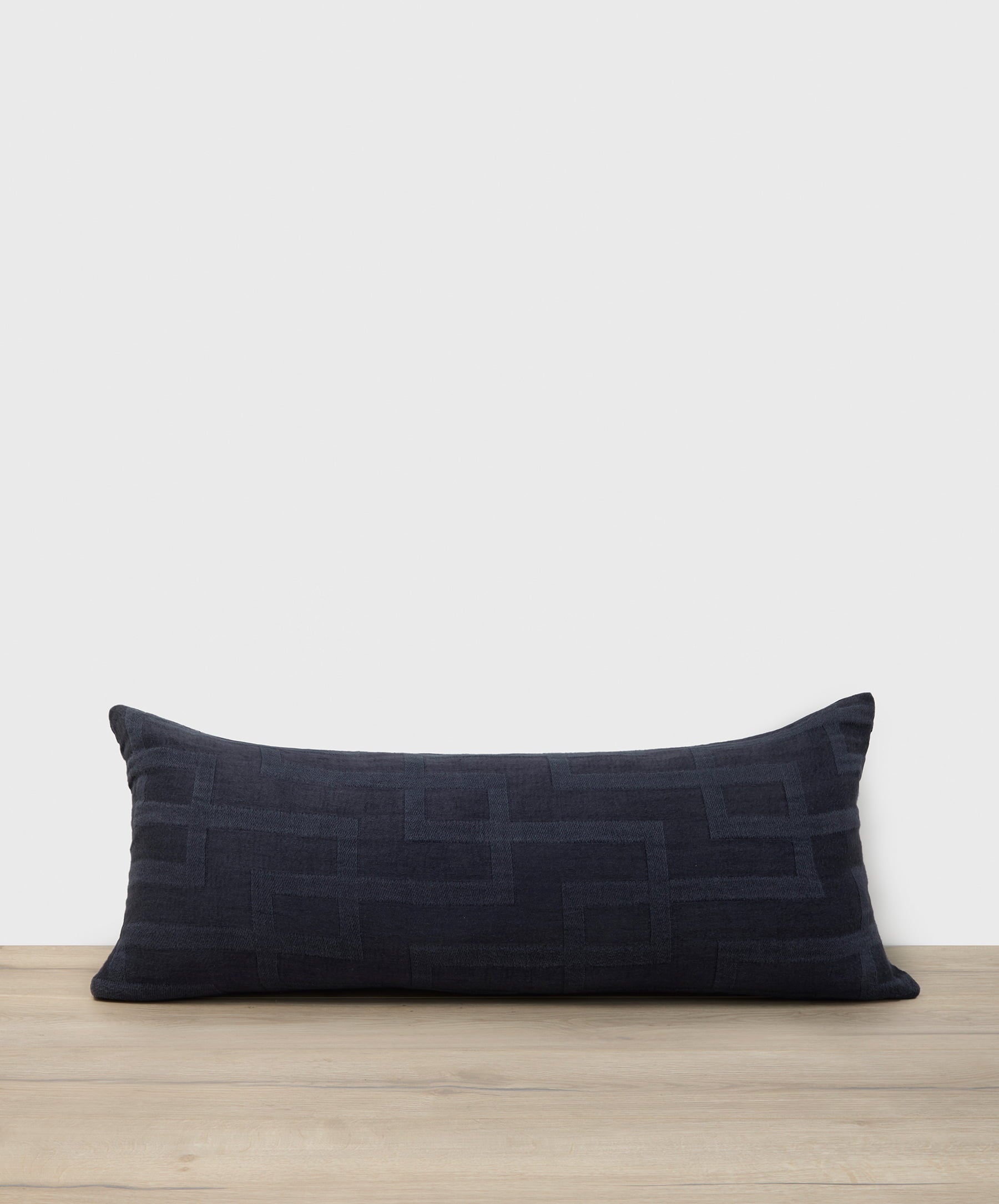 Navy Linen Lumbar Decorative Cushion Cover