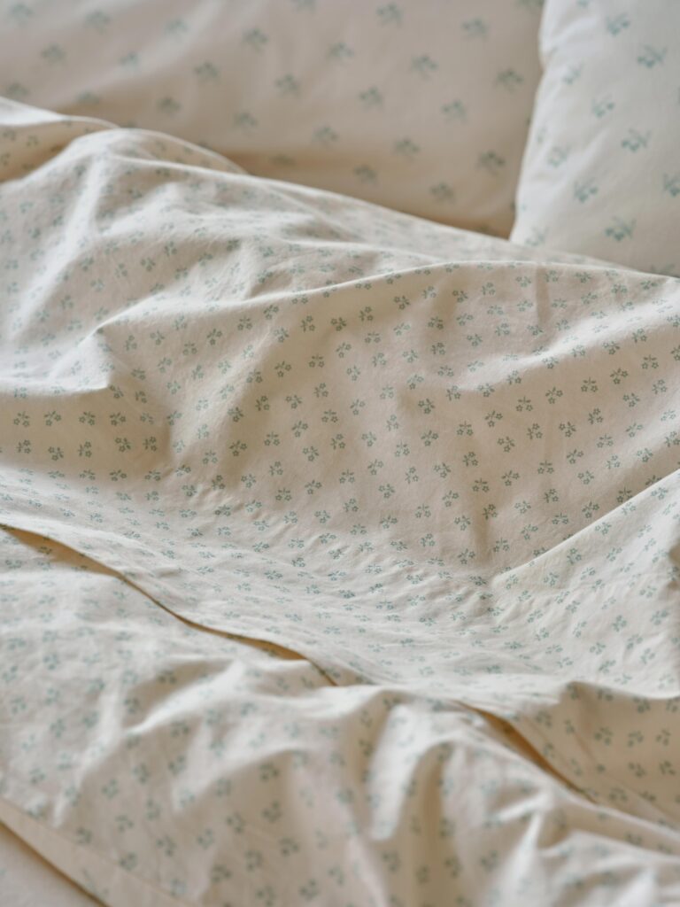 Mellow Green Floral Cotton Flat Sheet