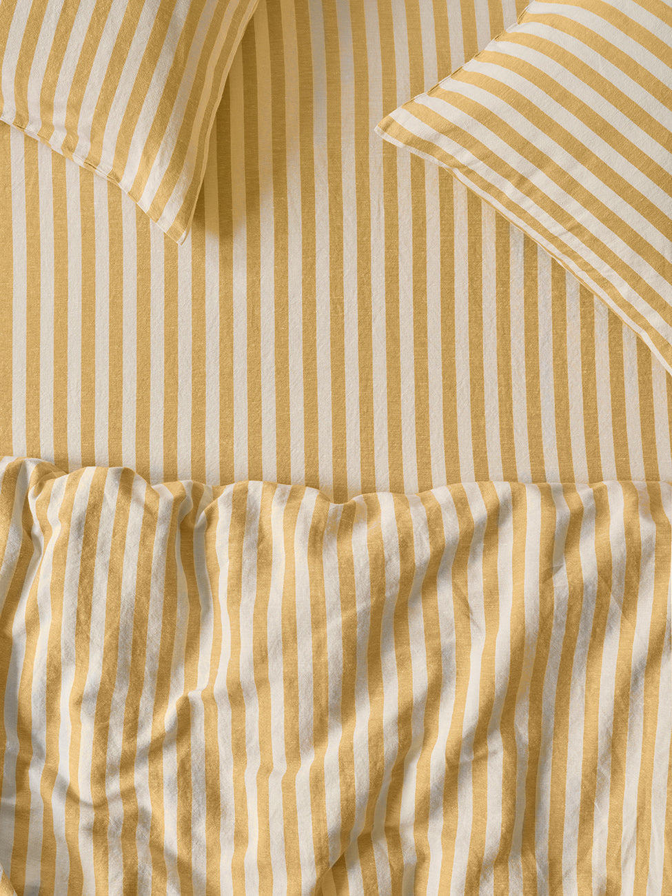 Striped Linen Blend Fitted Sheet Style 3