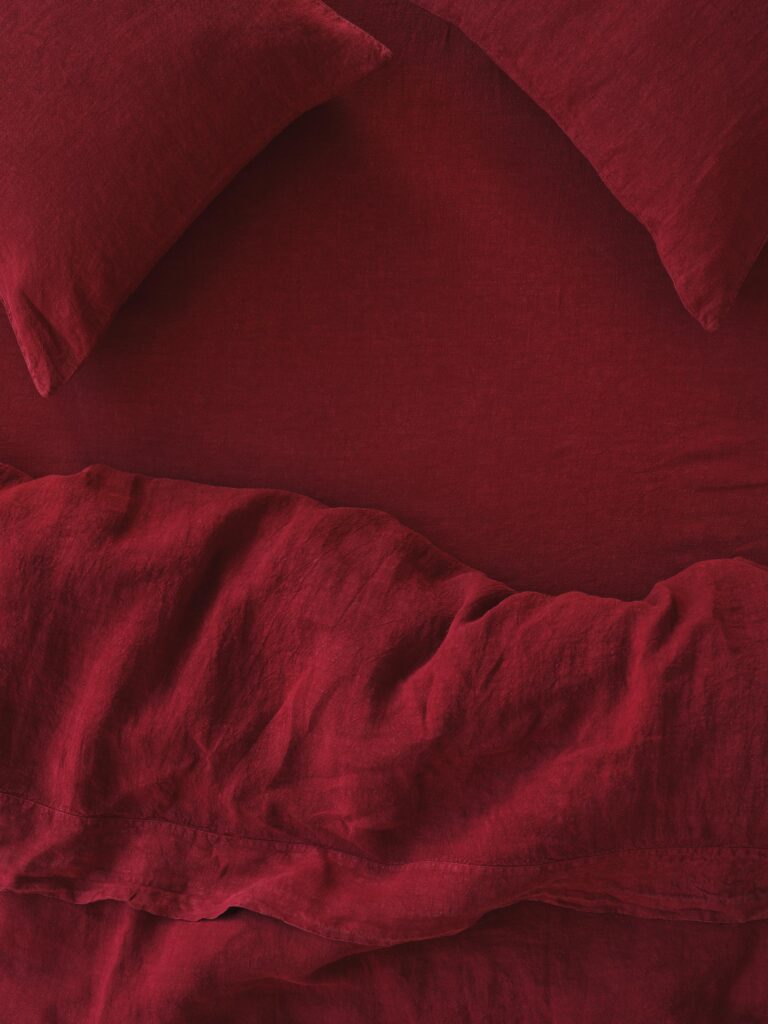 Rhubarb Linen Fitted Sheet Collection