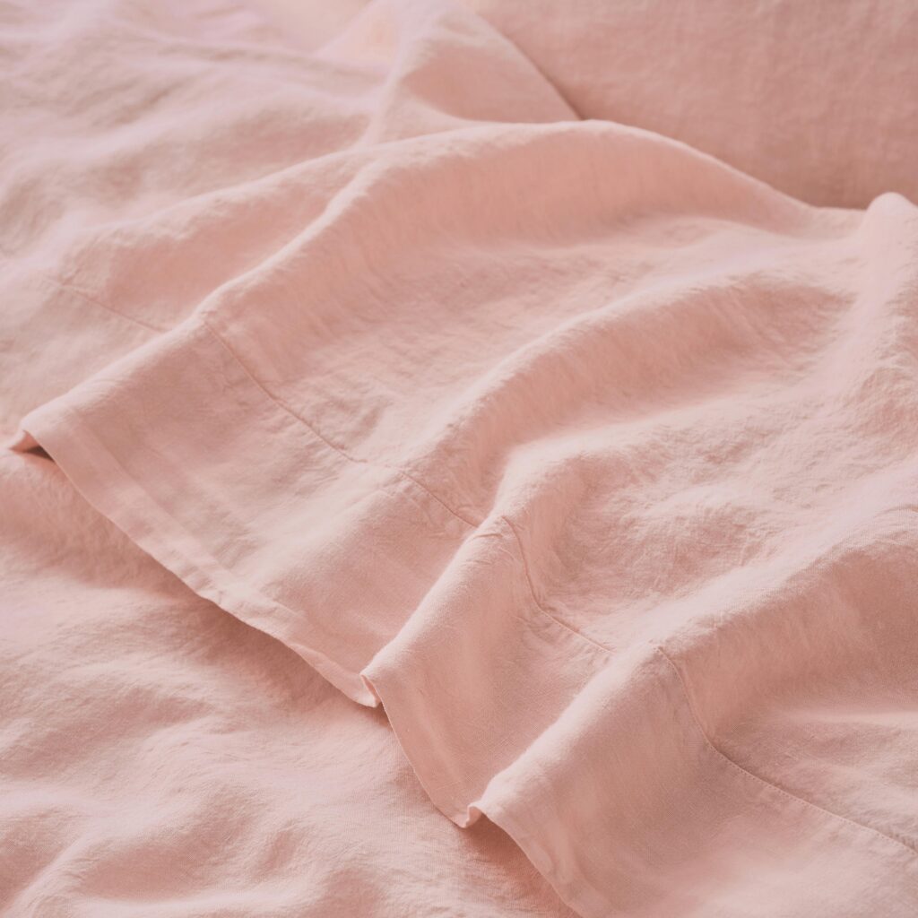 Rose Floral Linen Blend Flat Sheet