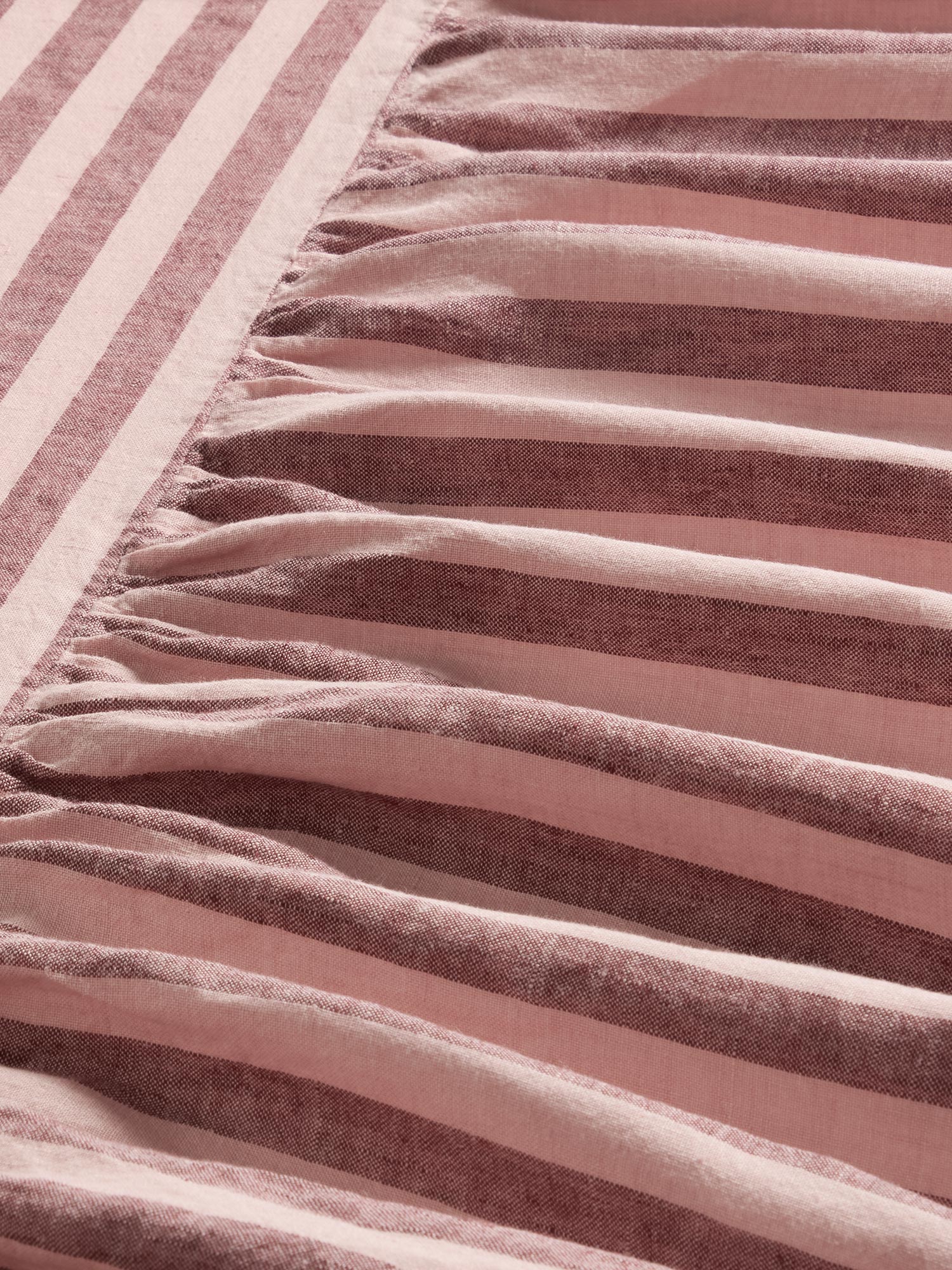 Rhubarb Striped Linen Blend Bed Valance - Image 2