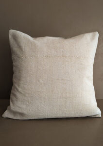 Cream Textured Square Batik Backed Pillow Cover