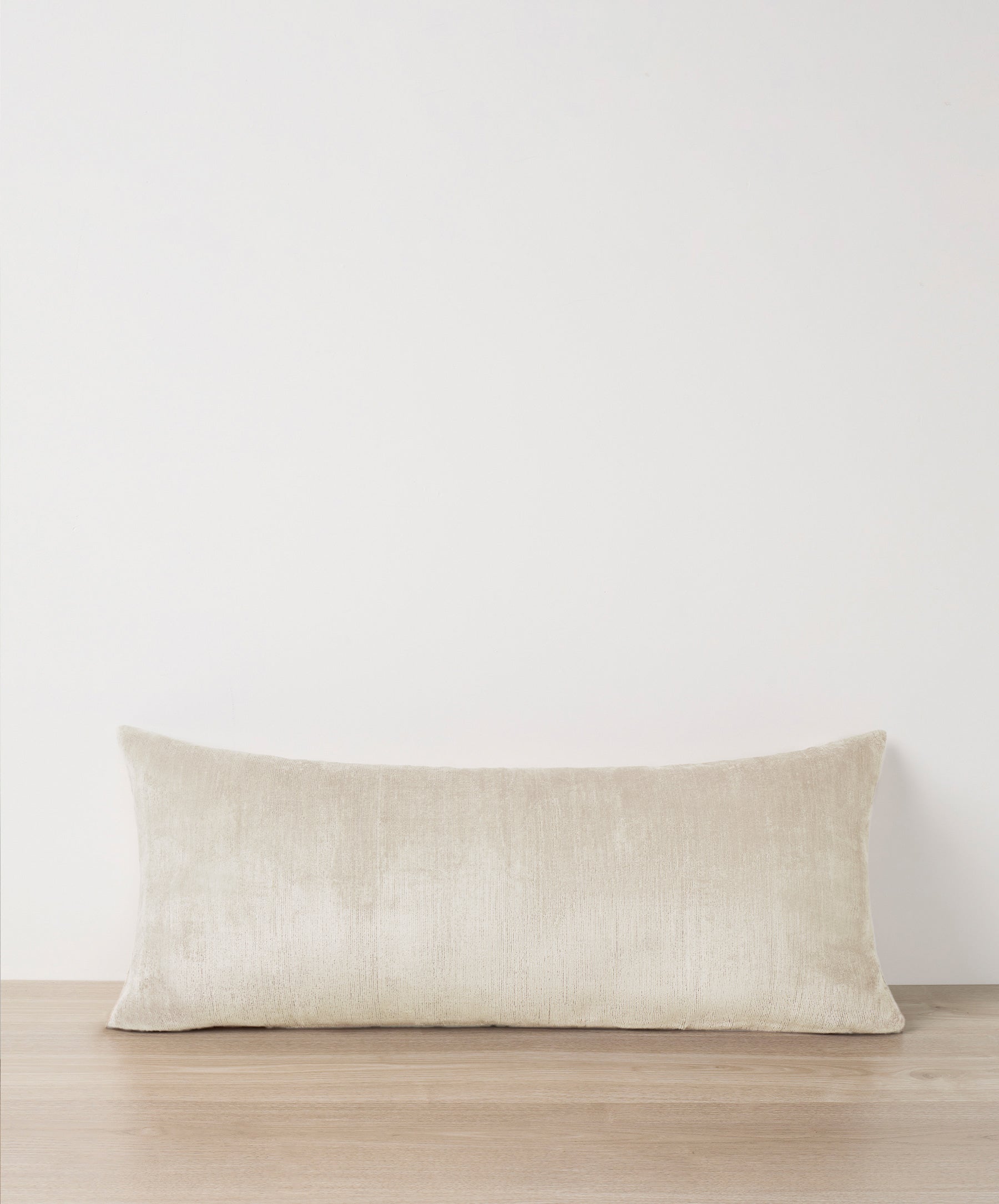 Cream Velvet Lumbar Decorative Cushion Cover