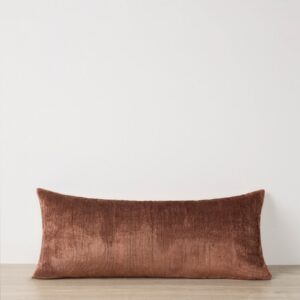Chestnut Velvet Lumbar Decorative Cushion Cover
