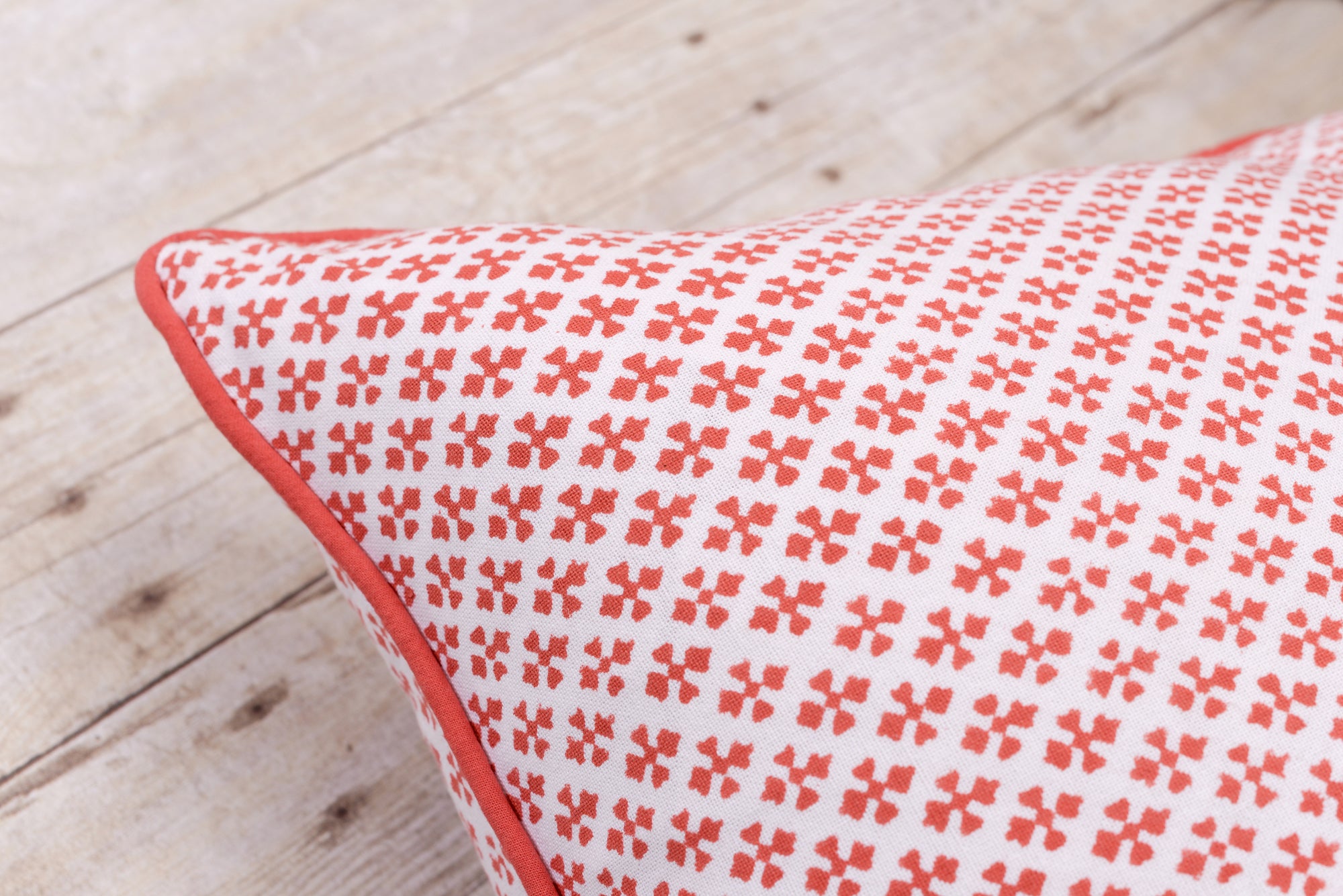 Warm Paprika Textured Cotton Home Cushion Cover