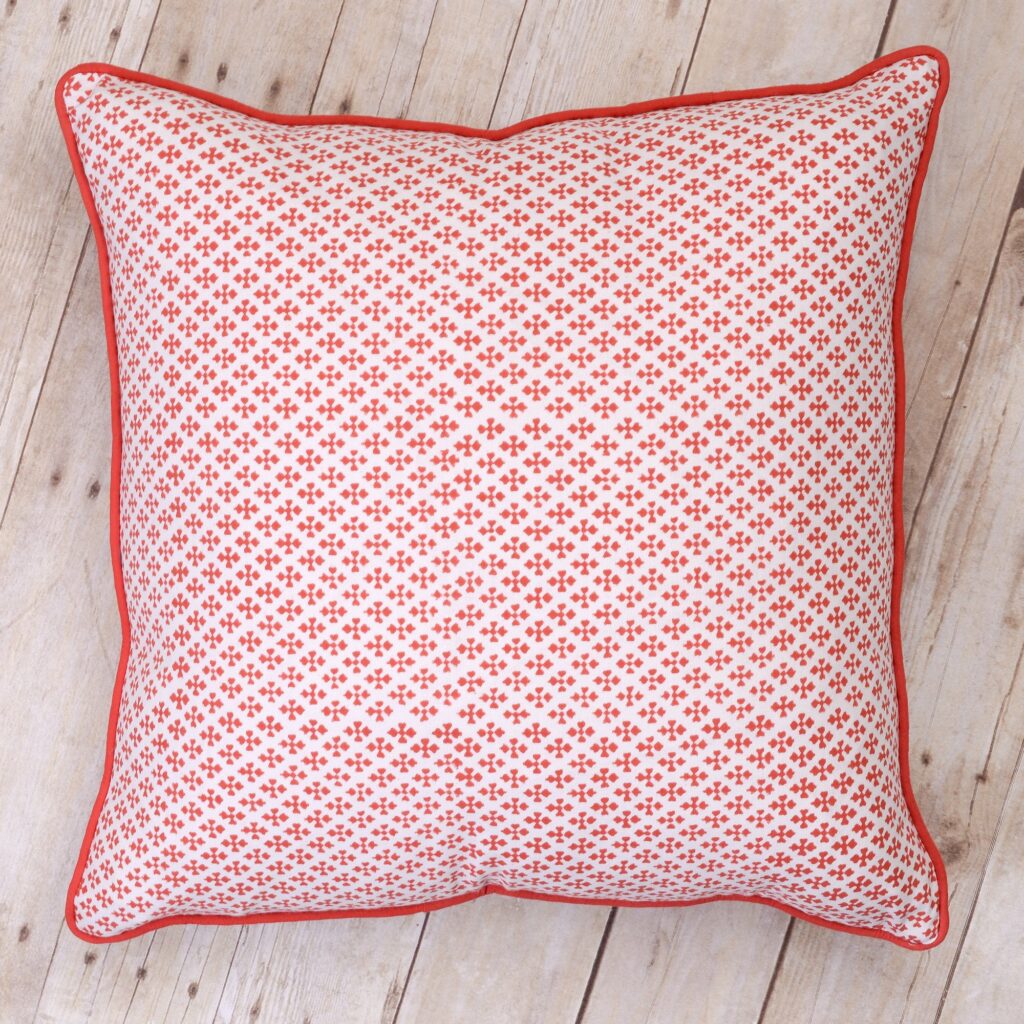 Warm Paprika Textured Cotton Home Cushion Cover