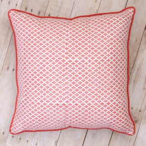 Warm Paprika Textured Cotton Home Cushion Cover