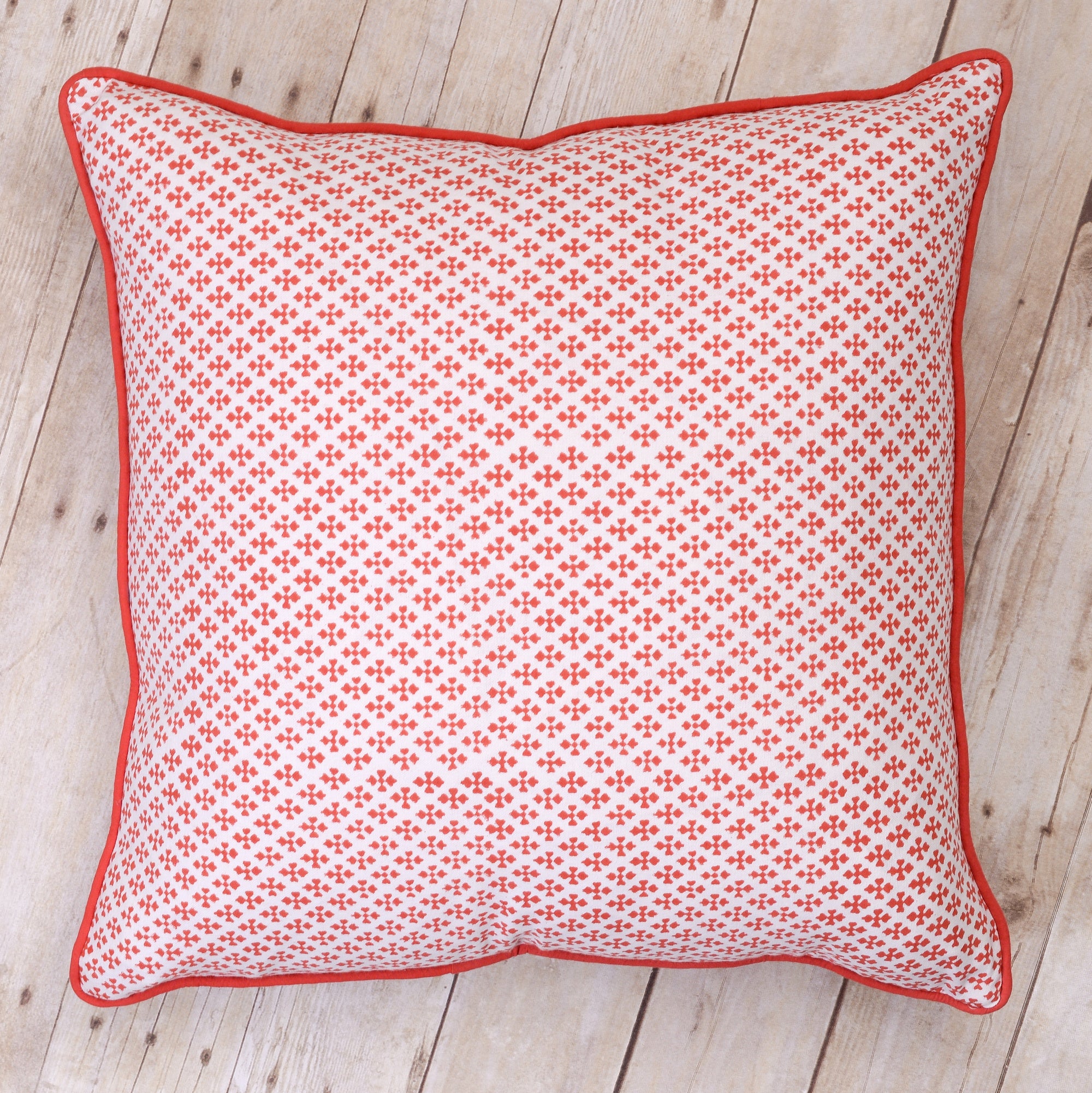 Warm Paprika Textured Cotton Home Cushion Cover